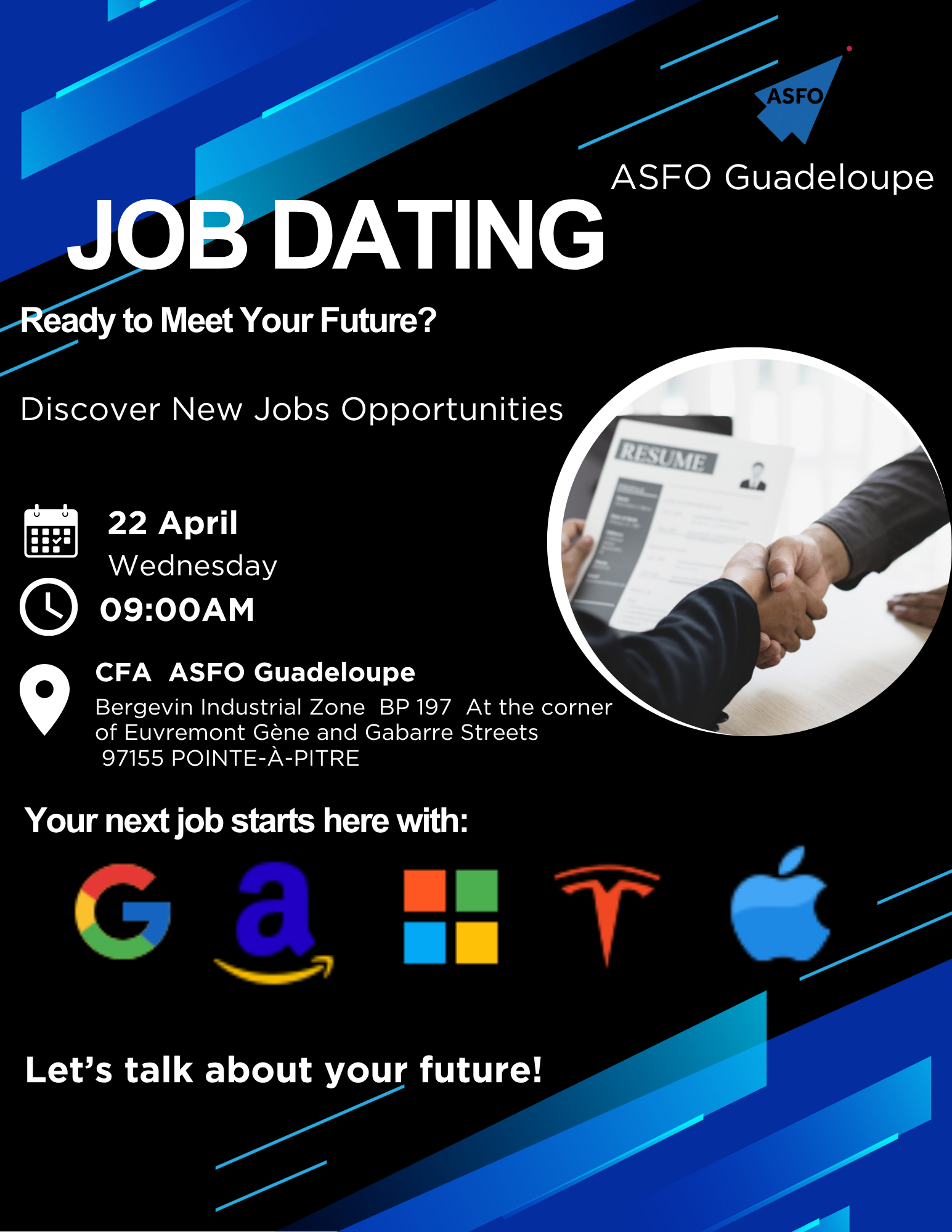 BELJIO Josué Flyers pour jobe dating en anglais